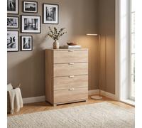 DecHome Cassettiera Camera da Letto 4 Cassetti Legno 60x38x85 Marrone
