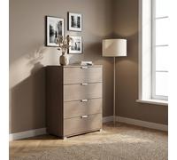 DecHome Cassettiera Camera da Letto 4 Cassetti Legno 60x38x85 Rovere