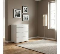 DecHome Cassettiera Camera da Letto 4 Cassetti Legno 75x38x85 Bianco