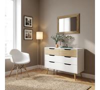 Mobile in legno naturale con 4 cassetti 99x39xH82 cm