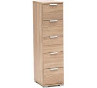 DecHome Cassettiera Camera da Letto 5 Cassetti Legno 45x38x85 Marrone