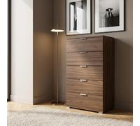 DecHome Cassettiera Camera da Letto 5 Cassetti Legno 60x38x103 Marrone