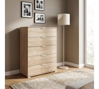 Cassettiera Camera da Letto 5 Cassetti Legno 75x38x103 Marrone DecHome
