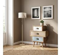 milani home Mobiletto 3 Cassetti Colorati Stile Industriale Cm 50x35x49,50 H per Interno Camera Cameretta Salotto Ingresso Ufficio