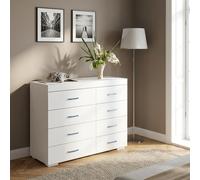 DecHome Cassettiera Camera da Letto Legno 90x35x73 Bianco