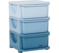 DecHome Cassettiera Multiuso 3 Cassetti 37x37x56.5 cm Blu