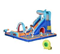 DecHome Castello Gonfiabile per Bambini 3-8 Anni con Gonfiatore Scivolo Piscina e Parete da Arrampicata - 0MXAM542