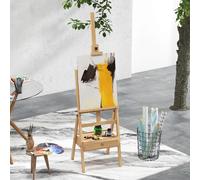 DecHome Cavalletto da Pittore Altezza Regolabile in Legno 43.5x43x150-190 cm