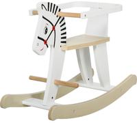 DecHome Cavallo a Dondolo Classico in Legno Cavalcabile per Bambini da 3+ Bianco