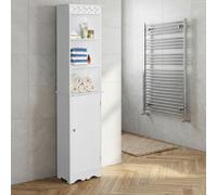 DecHome Colonna Bagno 1 Anta 2 Ripiani 40x23x160 cm Bianco