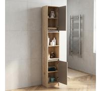 Colonna Bagno 2 Ante 1 Ripiano 30x24x170 cm Grigio DecHome
