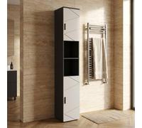 DecHome Colonna Bagno 2 Ante 1 Ripiano 30x30x183 cm Grigio