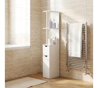 DecHome Colonna Bagno Salvaspazio 2 Ante 1 Ripiano 15,2x29,8x118 cm Bianco