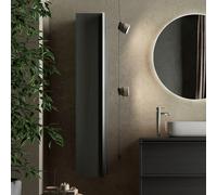 DecHome Colonna Bagno Sospesa 1 Anta 26x26x138 cm Nero Frassinato - Adam