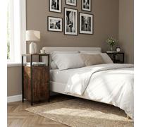 DecHome Comodino 1 Anta e 1 Vano Giorno in Legno 34x30x80 Marrone