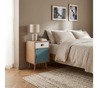 DecHome Comodino 1 Cassetto e 1 Anta in Legno 40x36,5x64 Multicolore