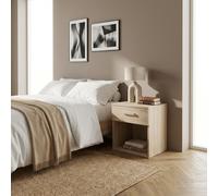 DecHome Comodino 1 Cassetto e 1 Vano Giorno in Legno 44,5x35x43,5 Quercia