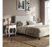 DecHome Comodino 1 Cassetto e 1 Vano Giorno in Legno 45x35x55 Rovere/Bianco