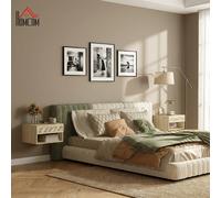 DecHome Comodino 1 Cassetto e 1 Vano Giorno Set 2 Comodini 40x34x23 Legno
