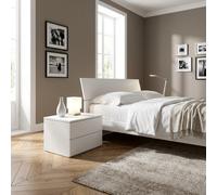 DecHome Comodino 2 Cassetti Set 2 Comodini 49x38x41 Bianco Manitoba