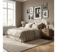 DecHome Comodino 2 Cassetti Set 2 Comodini in Legno 40x39,5x48 Legno