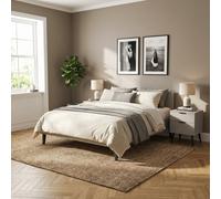 DecHome Comodino 2 Cassetti Set 2 Comodini in Legno 40x40x50 Quercia