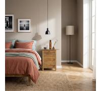 DecHome Comodino Camera da Letto 1 Cassetto e 1 Anta in Legno 75x35x76 Marrone