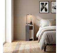 DecHome Comodino Camera da Letto 1 Vano Giorno Set 2 Comodini 27x25x60 Grigio