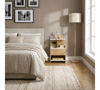 DecHome - Comodino Camera da Letto Moderno 1 Cassetto e 1 Vano Giorno in Legno Dimensioni 40x40x60 Colore Legno