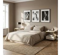 DecHome - Comodino Camera da Letto Moderno 1 Cassetto e 1 Vano Giorno Set 2 Comodini Dimensioni 50x40x55 Colore Bianco/Oro