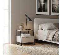 DecHome Comodino Camera da Letto Moderno 1 Cassetto in Metallo Dimensioni 45x41x50 colore Cashmere - Pal