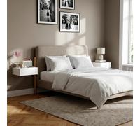 DecHome Comodino Camera da Letto Sospeso 1 Cassetto in Legno 40x30x15 Bianco