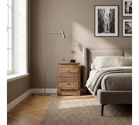 DecHome - Comodino Camera da Letto Stile Rustico 2 Cassetti in Legno Dimensioni 40x30x56 Colore Marrone