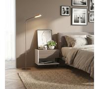 DecHome Comodino Sospeso 1 Cassetto 1 Vano Set 2 Comodini 46x30x30 Rovere/Bianco