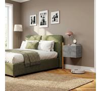 DecHome Comodino Sospeso 2 Cassetti Set 2 Comodini 40x29x30 Cemento