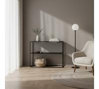 DecHome Consolle Ingresso a 2 Ripiani in Acciaio 90x30x75cm Nero
