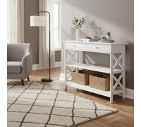 DecHome Consolle Ingresso con 2 Cassetti e 2 Mensole 100x30.5x80 cm Bianco