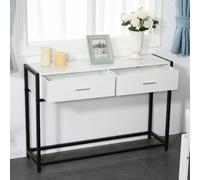 DecHome Consolle Ingresso con 2 Cassetti in Legno 120x34x81 cm Bianco e Nero