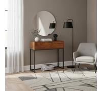 DecHome Consolle Ingresso con Cassetto in Legno e Acciaio 80x30x76 cm Legno/Nero