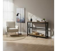 DecHome Consolle Ingresso con Prese di Corrente e USB 100x24x75 cm Marrone