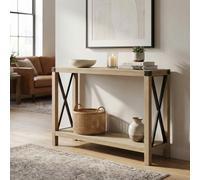 DecHome Consolle Ingresso Design Industriale 2 Ripiani 115,5x37x82 cm Marrone