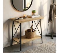 Consolle Ingresso Design Industriale 63x40x68h cm Antracite/Legno DecHome