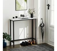 DecHome Consolle Ingresso Design Moderno in Acciaio 75x24x76 cm Bianco/Nero