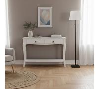 DecHome Consolle Ingresso Design Shabby Chic 2 Cassetti 100x33x76 cm Bianco