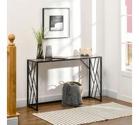 DecHome Consolle Ingresso in Acciaio e Legno 120x35x75cm Marrone