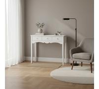 DecHome Consolle Ingresso Stile Shabby Chic con 3 Cassetti Dimensioni 100x32x85 cm colore Bianco