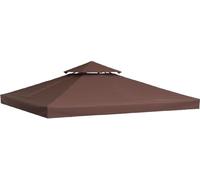 DecHome - Copertura Gazebo 3x3 mt a 2 Livelli e Resistente ai Raggi UV colore Caffè