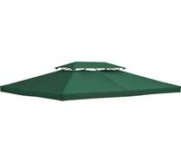 DecHome - Copertura Gazebo 4x3 m a 2 Livelli in Poliestere con Cinghie e 10 Fori di Drenaggio Colore Verde