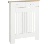 DecHome Copritermosifone a Doghe Antiribaltamento Legno 78x19x97cm Bianco