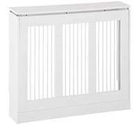 DecHome - Copritermosifone a Doghe Moderno ed Elegante 90x18x84cm Bianco